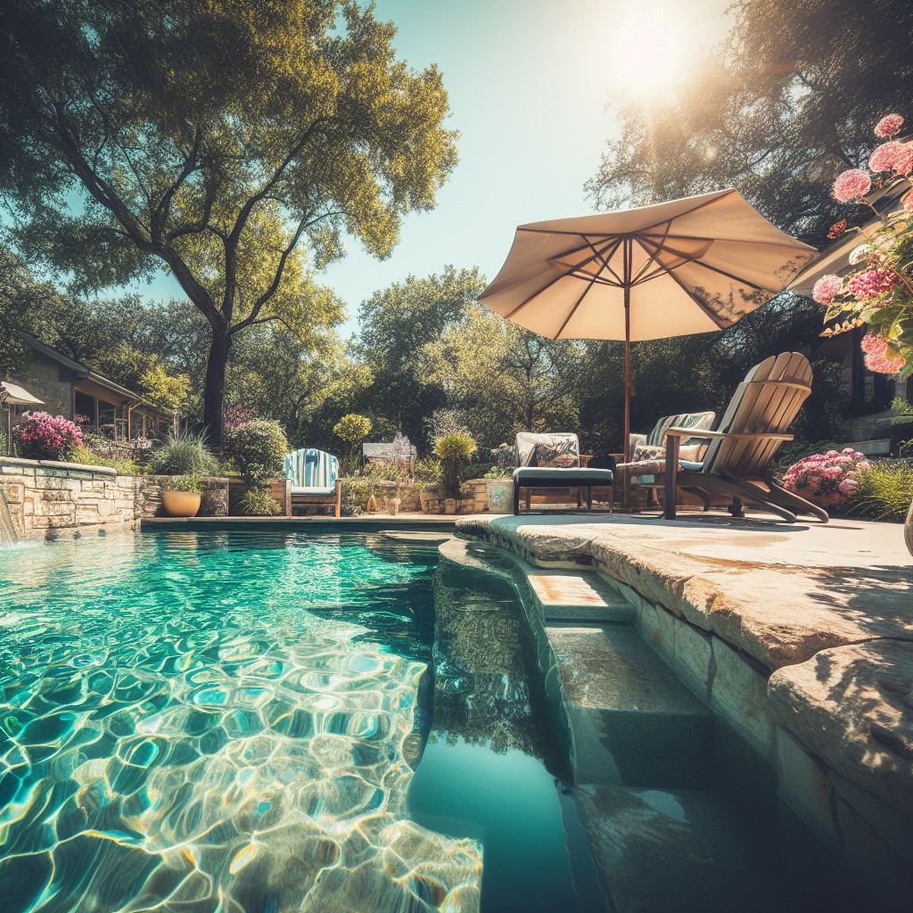 semi-inground pool in a backyard, why semi inground pools are perfect
